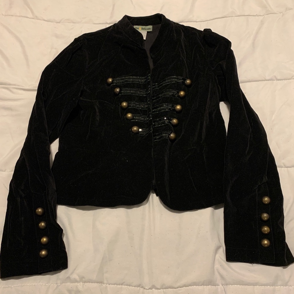COPY - Black Velour Military Style Jacket